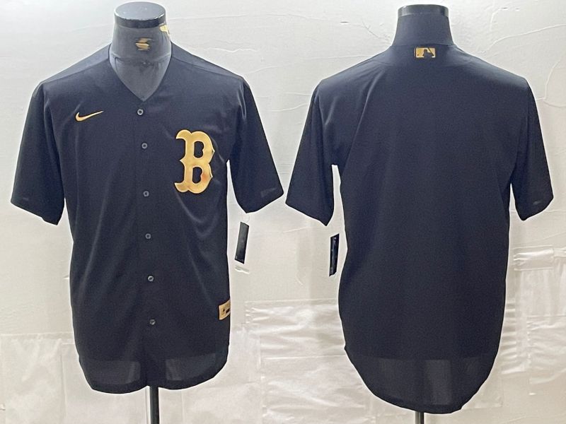 Men Boston Red Sox Blank Black gold 4 th generation Nike 2024 MLB Jersey style 1